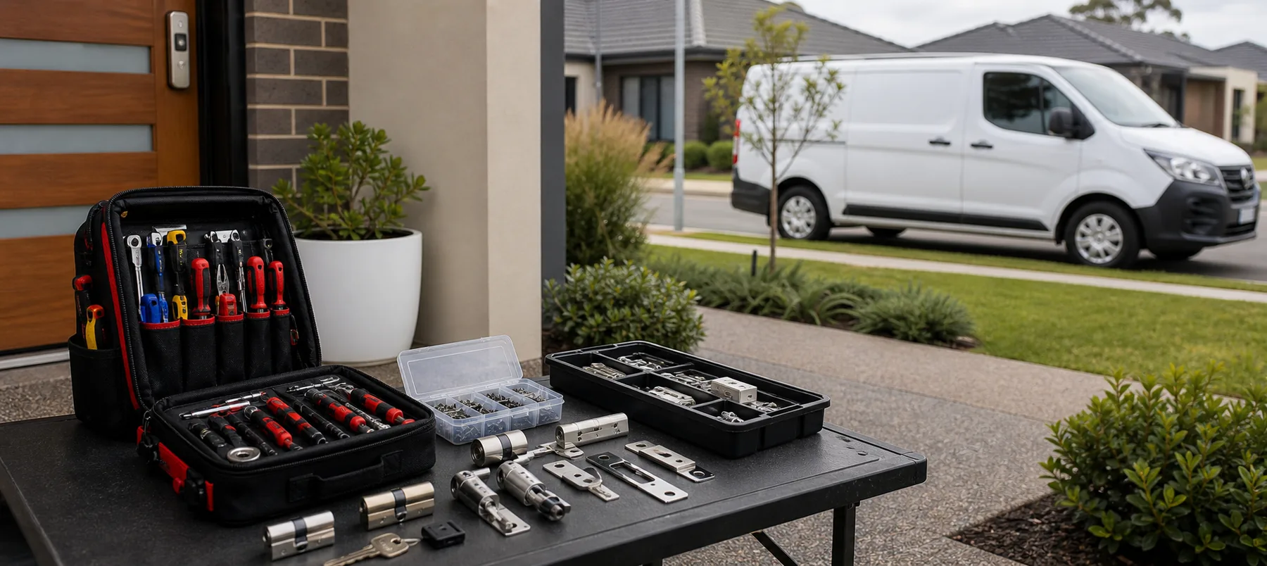 Organised locksmith tools for mobile service in Cranbourne East