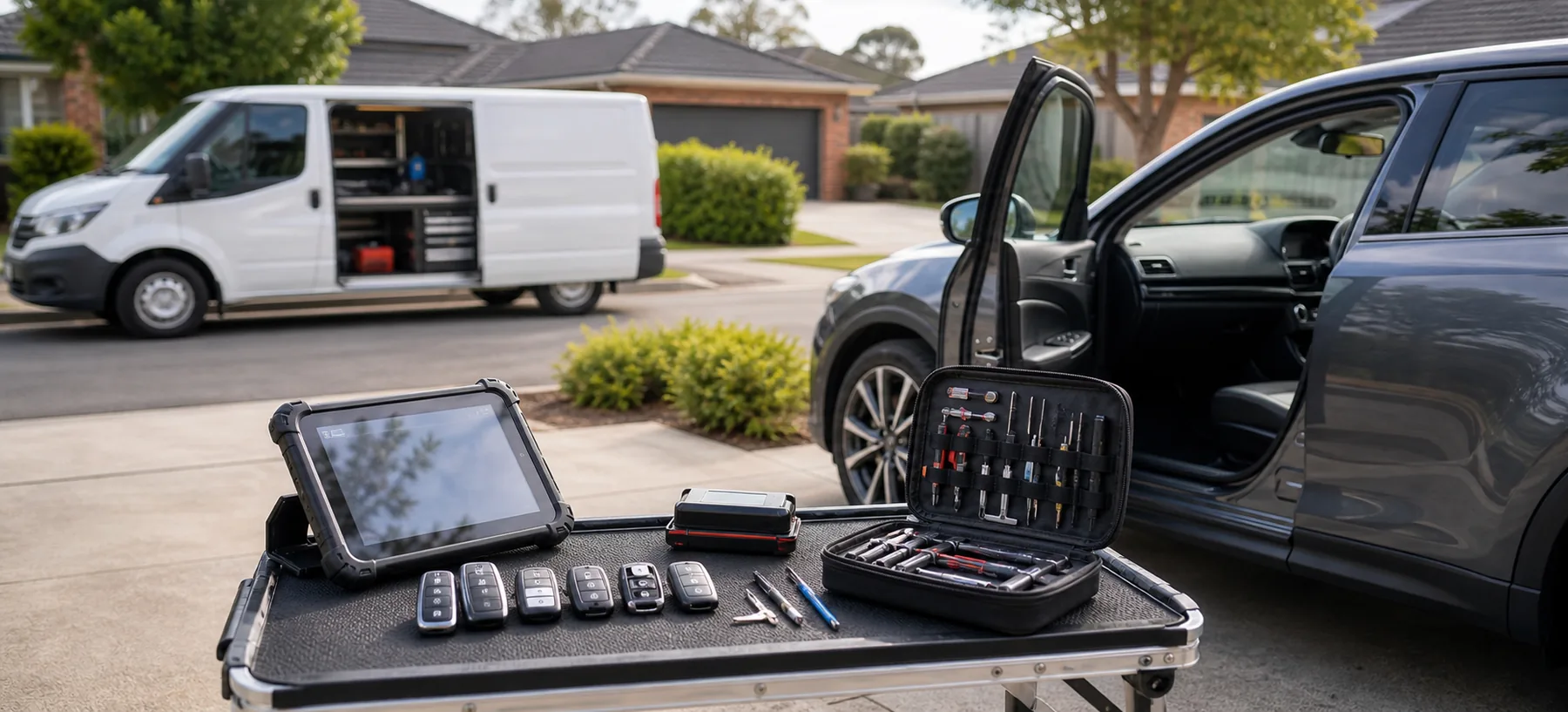 Automotive locksmith tools for car key service in Cranbourne East